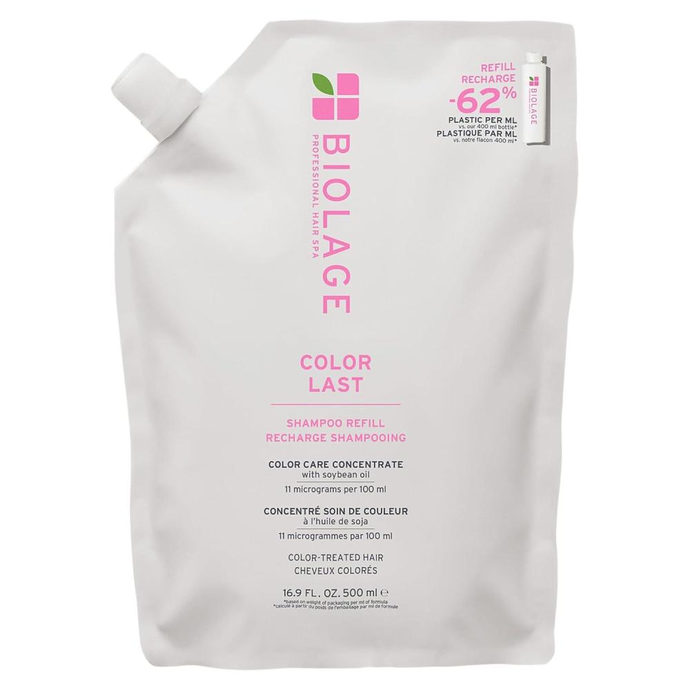 image:imageBiolage Color Last Shampoo Refill  For ColorTreated Hair Nourishes Strengthens Hydrates and Adds Shine Soybean Oil amp Stearic Acid Paraben amp Mineral OilFree Vegan 169 Fl Oz169 Fl Oz Pack of 1