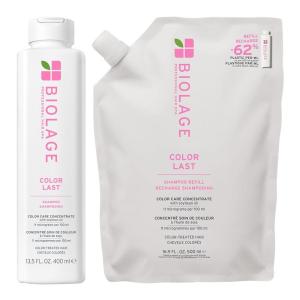 Biolage Color Last Shampoo and Refill Shampoo Set – Protects & Preserves Color Treated Hair, Adds Shine, With Soybean Oil & Stearic Acid, Paraben & Mineral Oil-Free