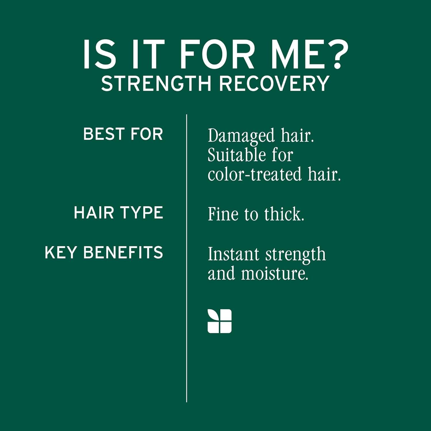 image:imageBiolage Strength Recovery Shampoo Reduces Breakage amp Detangles Instantly Strengthens and Moisturizes For Damaged Hair With Olive Squalane amp Vegan Proteins Paraben amp Mineral OilFree338 Fl Oz Pack of 1