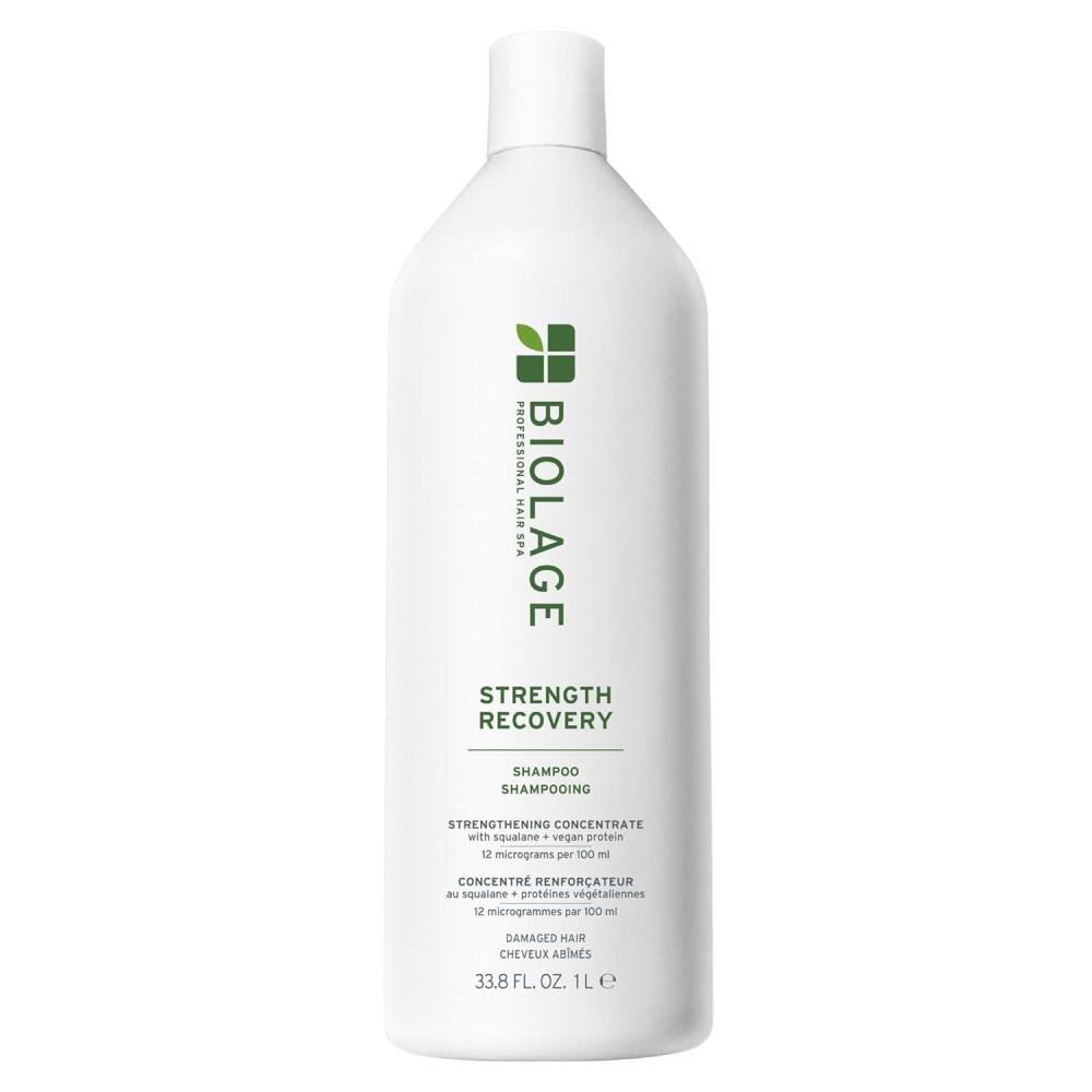 image:imageBiolage Strength Recovery Shampoo Reduces Breakage amp Detangles Instantly Strengthens and Moisturizes For Damaged Hair With Olive Squalane amp Vegan Proteins Paraben amp Mineral OilFree338 Fl Oz Pack of 1