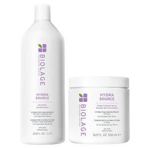 Biolage Hydra Source Shampoo & Conditioning Balm Set – Deeply Hydrates & Moisturizes Dry Hair, Infused with Fermented Aloe & Micro-Filtered Hyaluronic Acid, Vegan & Paraben-Free(33.8 Fl Oz (Pack of 2))