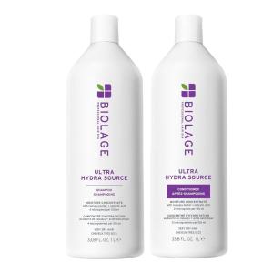 Biolage Ultra Hydra Source Shampoo & Conditioner Set – Renews Hair’s Moisture and Deeply Conditions With Frizz Control and Added Shine, For Very Dry Hair, Silicone-Free & Vegan(33.8 Fl Oz)