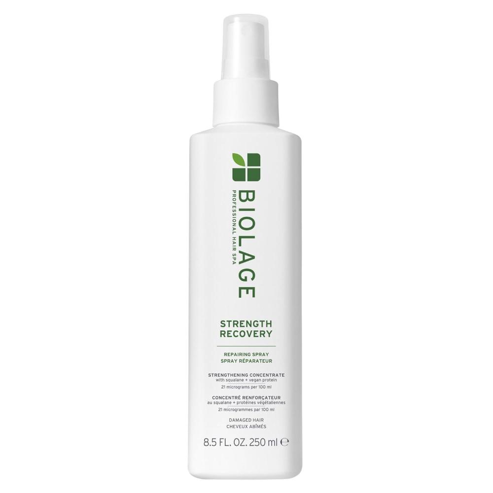 image:imageBiolage Strength Recovery Repairing Spray  LeaveIn Treatment Strengthens amp Repairs Damaged Hair Heat Protectant Detangling LeaveIn Treatment With Olive Squalane amp Vegan Proteins85 Fl Oz Pack of 1