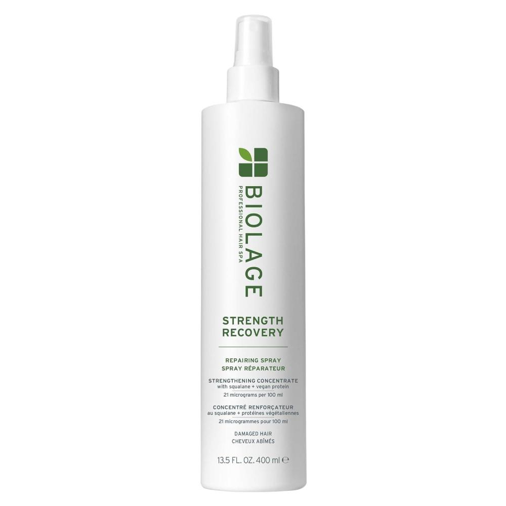 image:imageBiolage Strength Recovery Repairing Spray  LeaveIn Treatment Strengthens amp Repairs Damaged Hair Heat Protectant Detangling LeaveIn Treatment With Olive Squalane amp Vegan Proteins135 Fl Oz Pack of 1