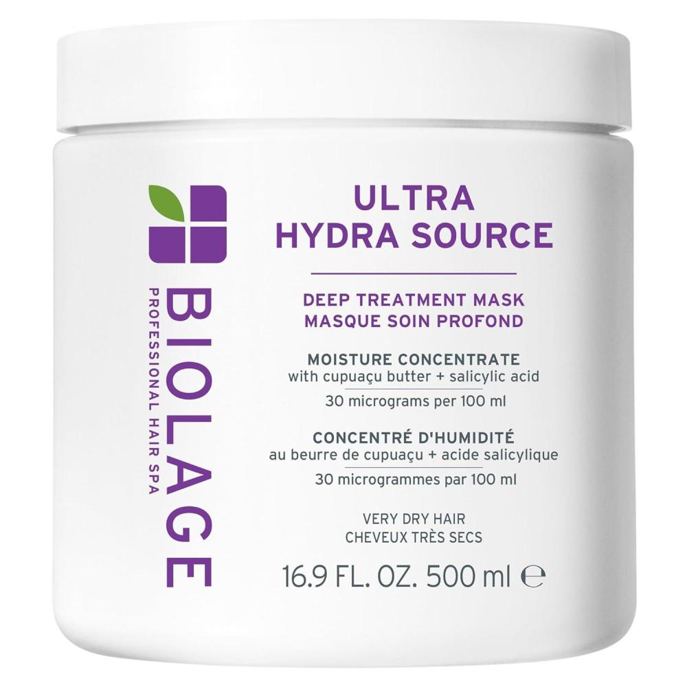 image:imageBiolage Ultra Hydra Source Deep Treatment Mask  Intense Hydration For Very Dry Hair with Microdosed with Cupuau Butter amp Salicylic Acid Vegan amp ParabenFree169 Fl Oz Pack of 1