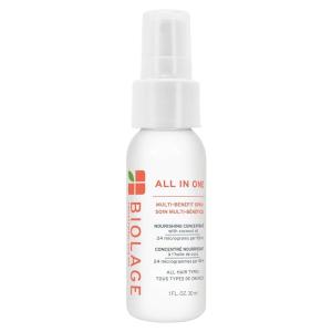 Biolage All-In-One Multi-Benefit Spray – Leave-In Treatment, Heat Protectant, Shine, Frizz Control, For All Hair Types, Coconut Oil, Vegan & Paraben-Free(1 Fl Oz)