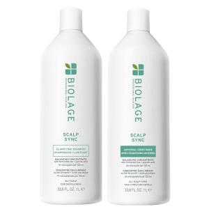 Biolage Scalp Sync Clarifying Shampoo & Universal Conditioner Set – Removes Residue, Buildup & Excess Oil, Paraben & Silicone-Free, For Oily Hair & Scalp, Vegan, 33.8 Fl Oz