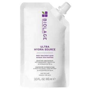 Biolage Ultra Hydra Source Deep Treatment Mask – Intense Hydration, For Very Dry Hair, with Micro-dosed with Cupuaçu Butter & Salicylic Acid, Vegan & Paraben-Free(3.3 Fl Oz)